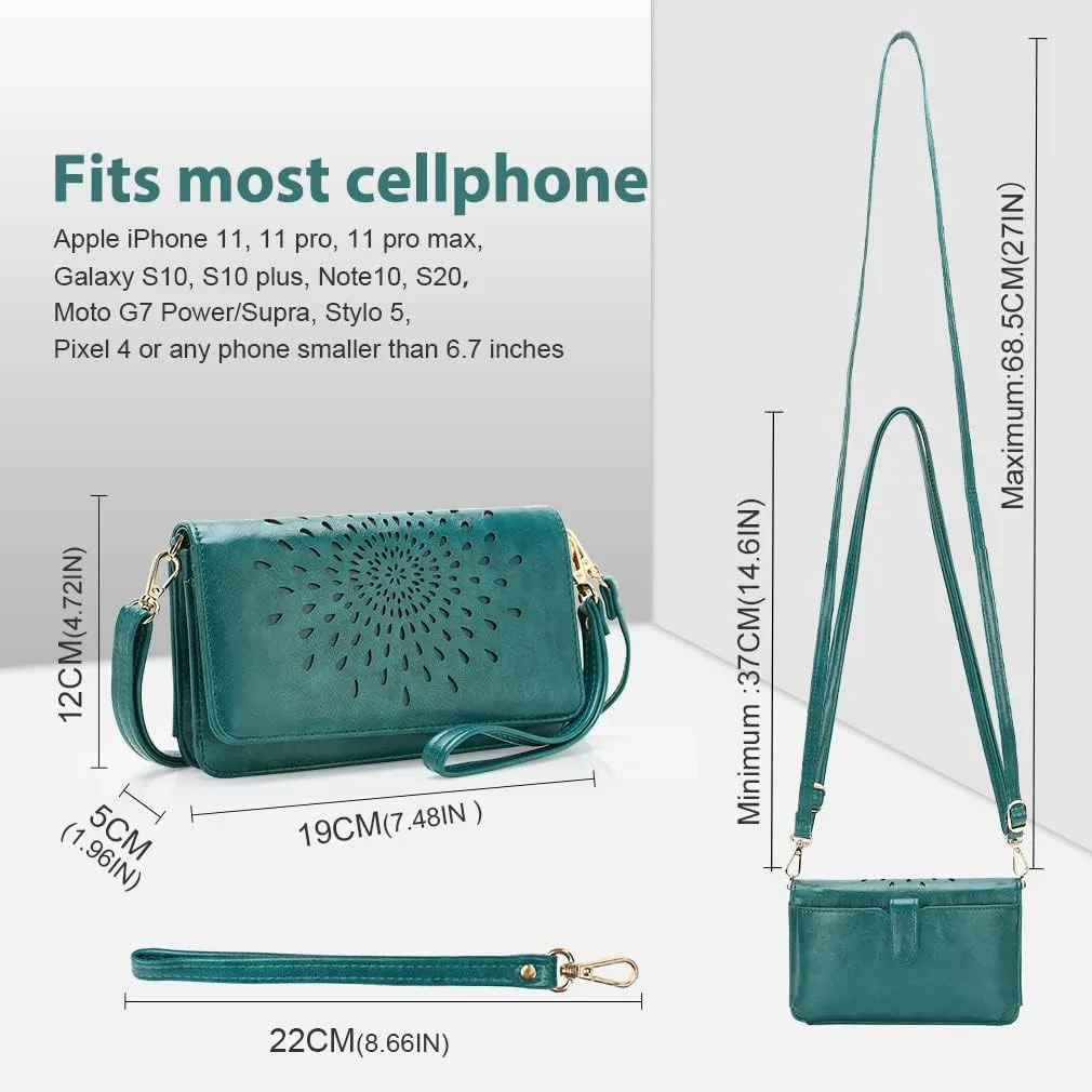 APHISON Crossbody Bags For Women,Wristlet Wallet Phone Purse Shoulder handbags Multi-Function Small RFID Clutch Card Holder