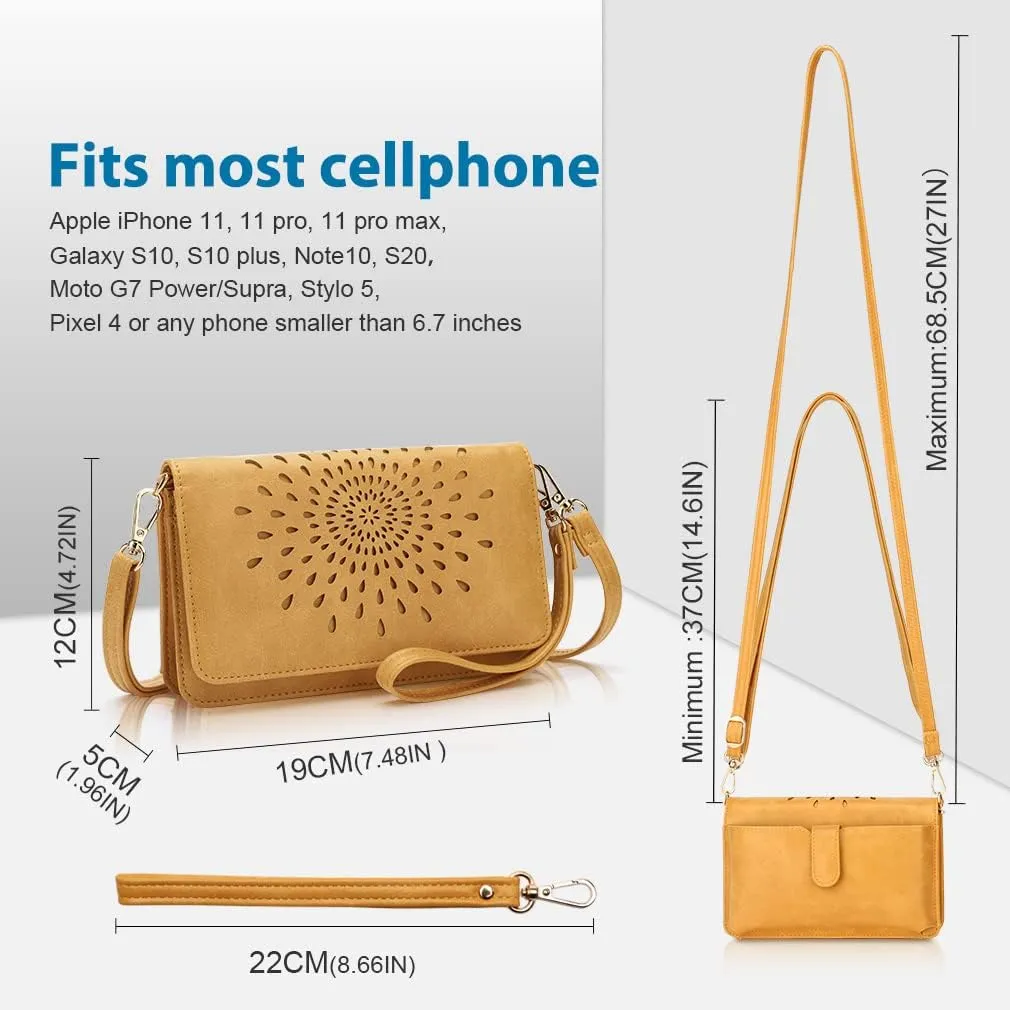 APHISON Crossbody Bags For Women,Wristlet Wallet Phone Purse Shoulder handbags Multi-Function Small RFID Clutch Card Holder