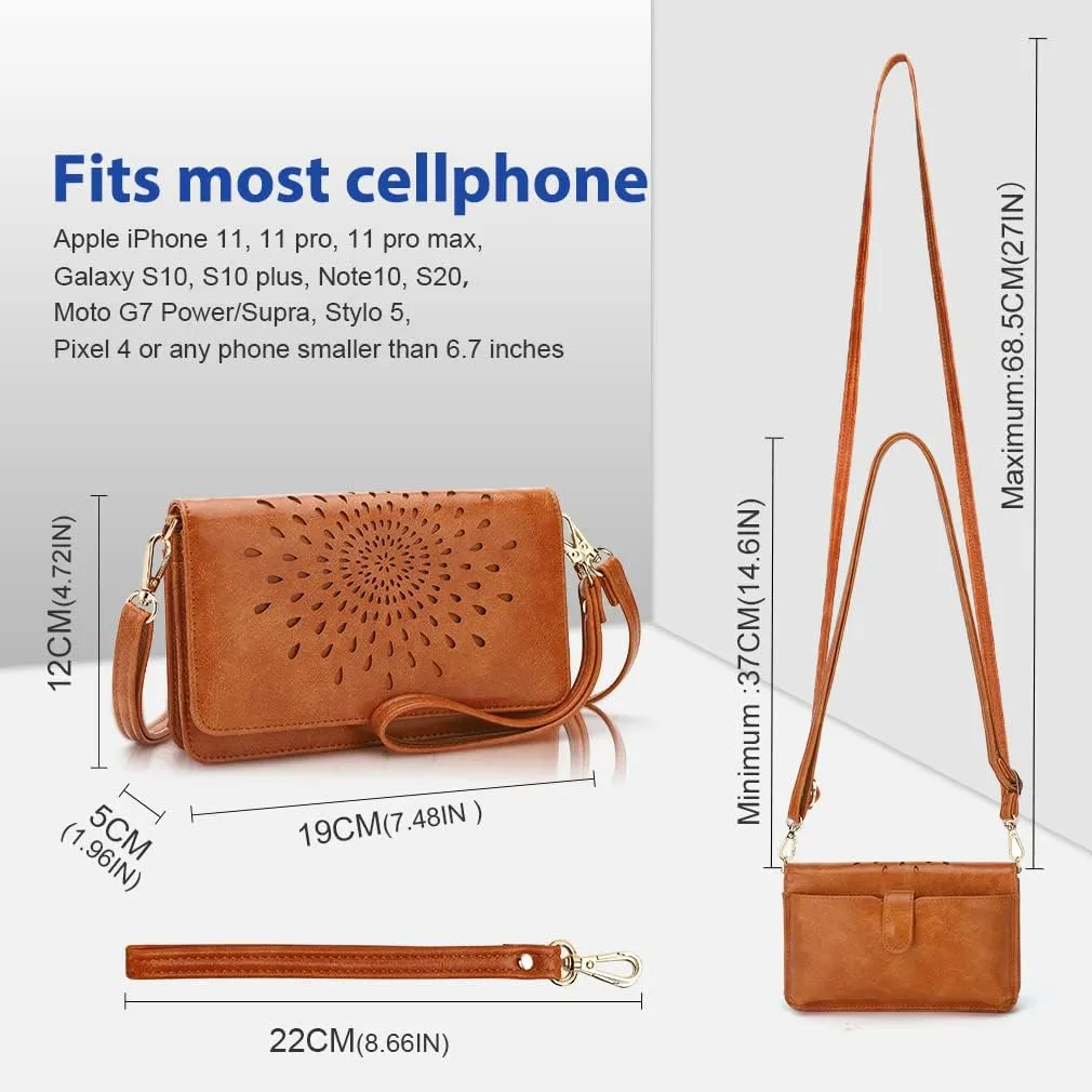 APHISON Crossbody Bags For Women,Wristlet Wallet Phone Purse Shoulder handbags Multi-Function Small RFID Clutch Card Holder
