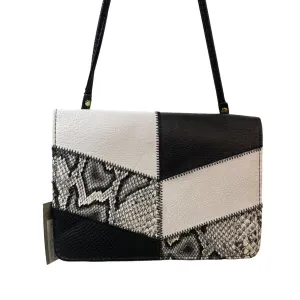 Apt 9 Women's Black & White Snake Skin Stylish Crossbody Bag Sz S