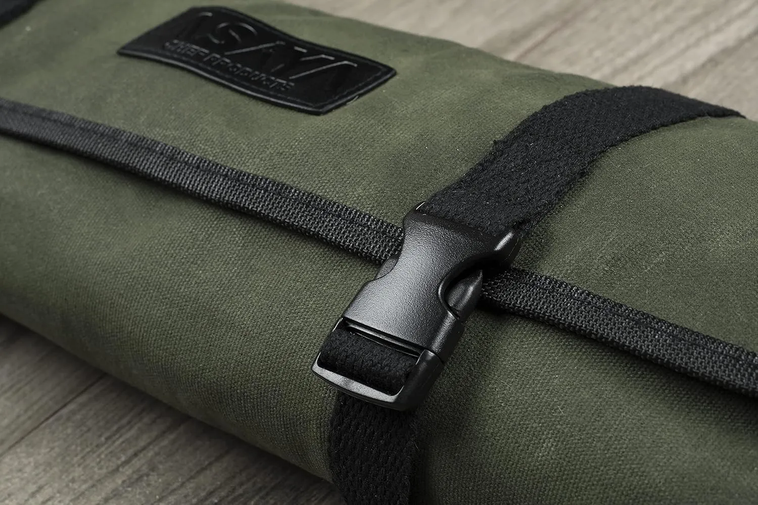 Asaya Canvas Chef Knife Roll Bag - 10 Knife Slots and a Large Zipper Pocket - Durable 10oz Canvas Knife Case with an Adjustable Shoulder Strap - Knives not Included (Forest Green)