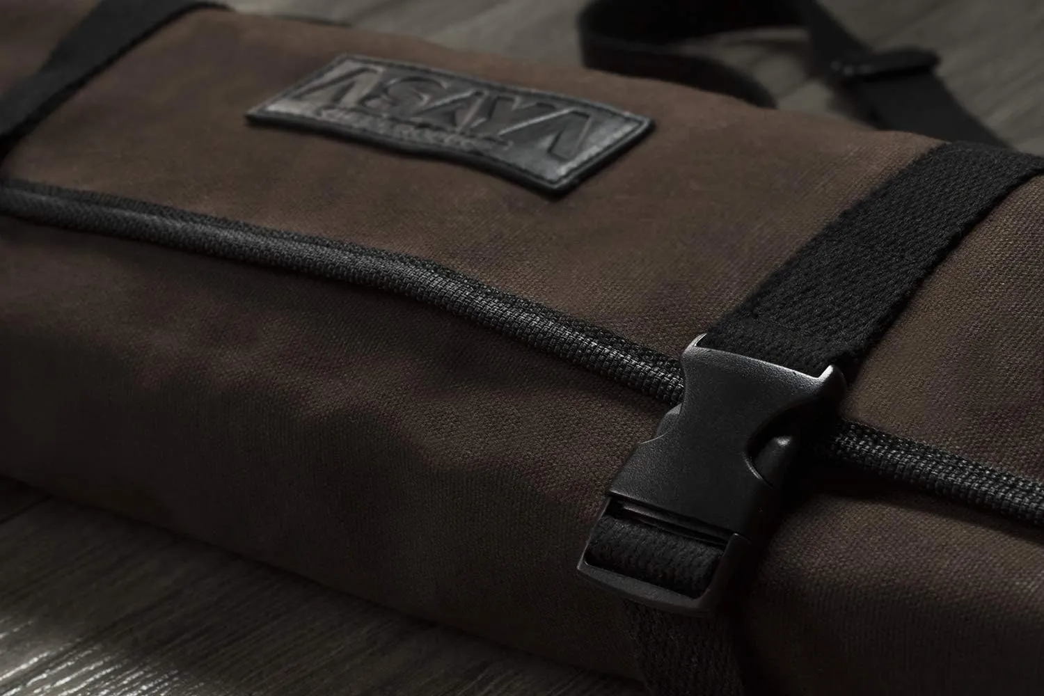 Asaya Canvas Chef Knife Roll Bag - 10 Knife Slots and a Large Zipper Pocket - Durable 10oz Canvas Knife Case with an Adjustable Shoulder Strap - Knives not Included