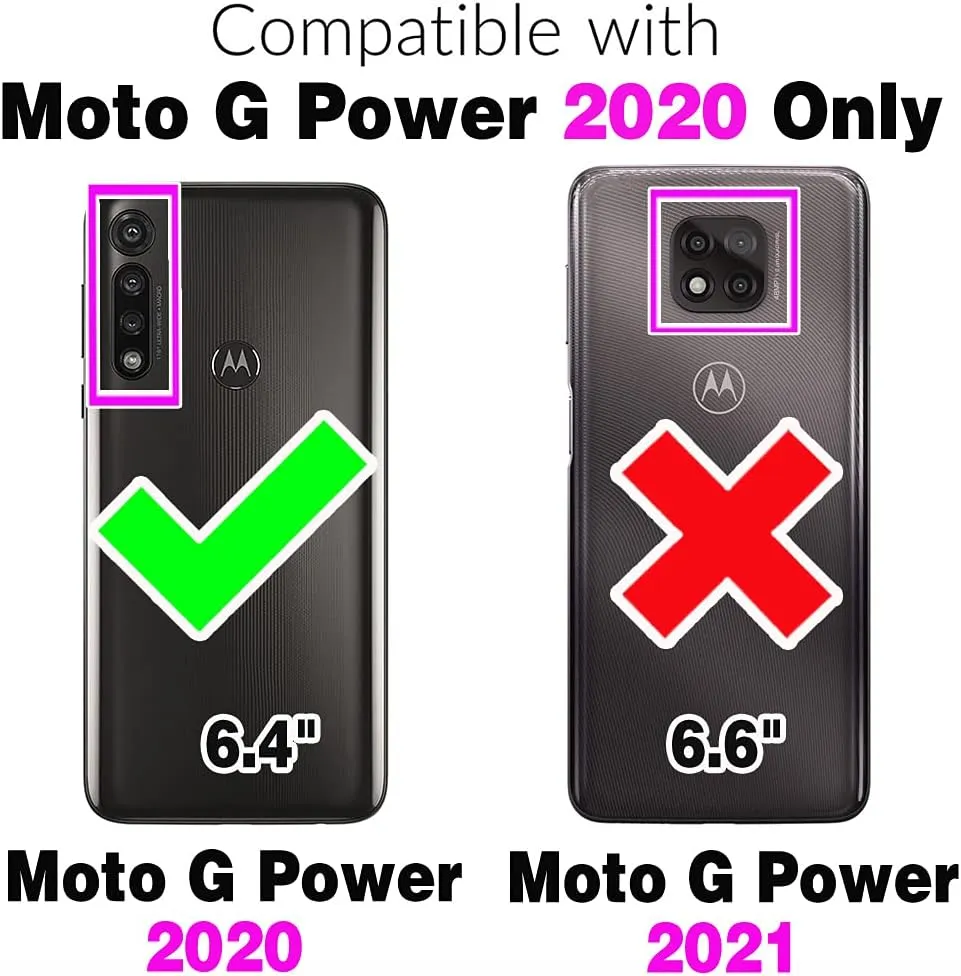 Asuwish Phone Case for Moto G Power 2020 Zipper Wallet Magnetic Detachable Cell Cover with Tempered Glass Screen Protector Crossbody Lanyard Strap Flip Card Holder Motorola GPower Women Girls Black