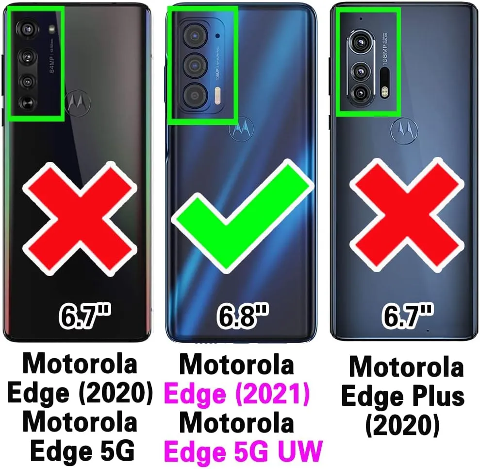 Asuwish Phone Case for Motorola Moto Edge 2021/MotoEdge 5G UW 2021 Zipper Wallet Detachable Cell Cover with Tempered Glass Screen Protector Crossbody Strap Flower Card Holder XT2141-1 Women Girls Blue