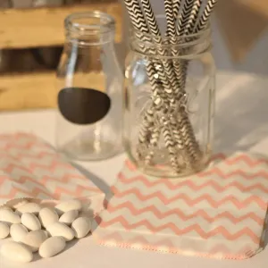 Baby Pink Chevron Paper Treat Bags