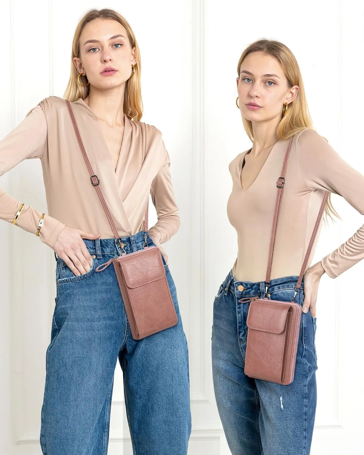 Badiya Small Crossbody Bag for Women, Cell Phone Purse Wallet, Vintage Shoulder Handbags with Credit Card Slots