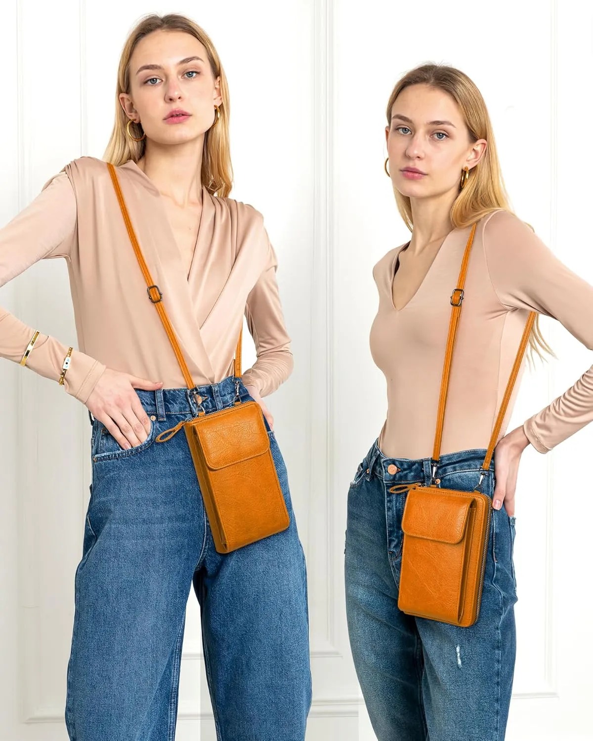Badiya Small Crossbody Bag for Women, Cell Phone Purse Wallet, Vintage Shoulder Handbags with Credit Card Slots
