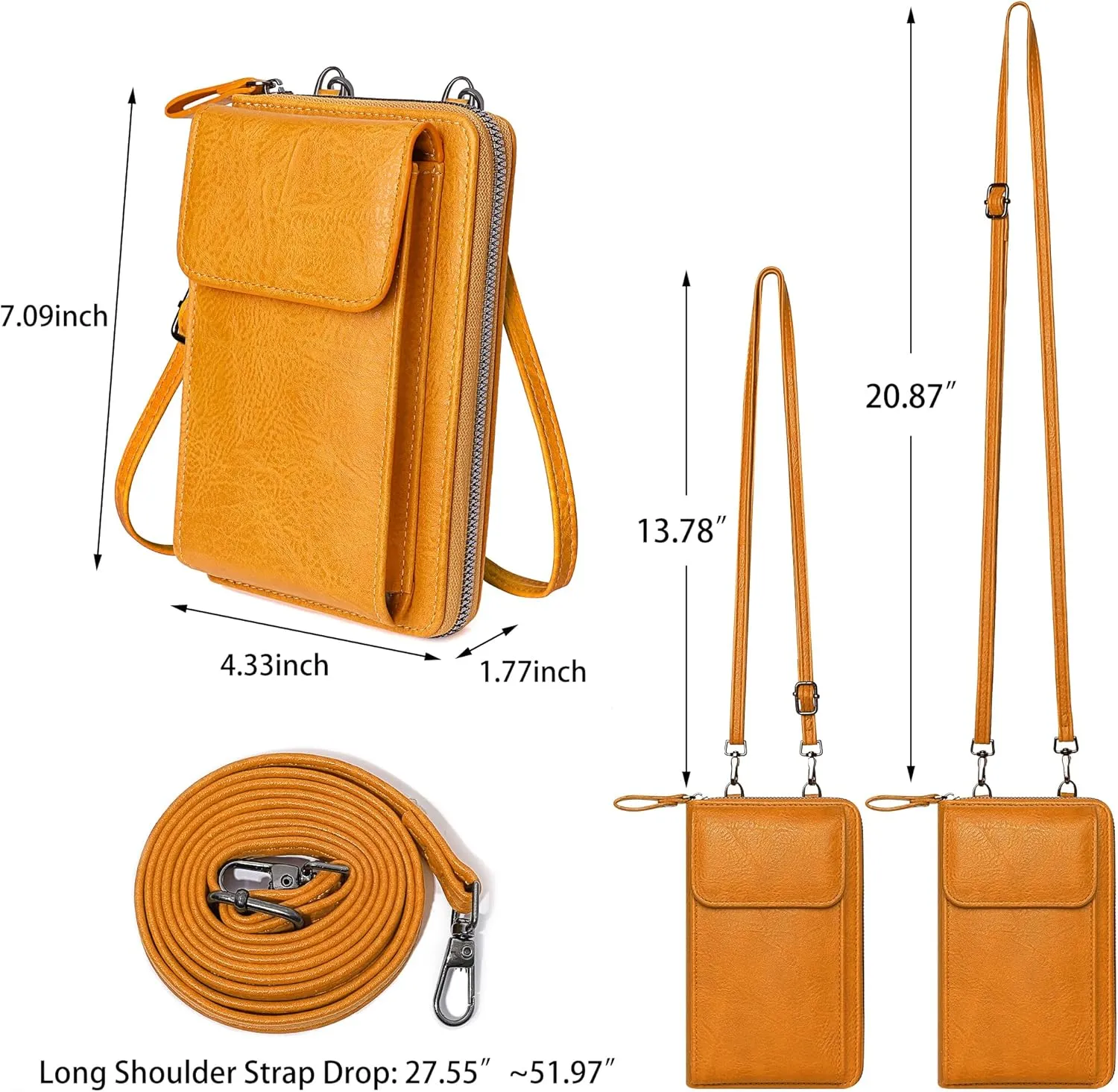 Badiya Small Crossbody Bag for Women, Cell Phone Purse Wallet, Vintage Shoulder Handbags with Credit Card Slots
