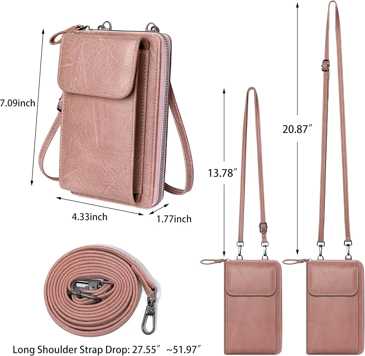 Badiya Small Crossbody Bag for Women, Cell Phone Purse Wallet, Vintage Shoulder Handbags with Credit Card Slots