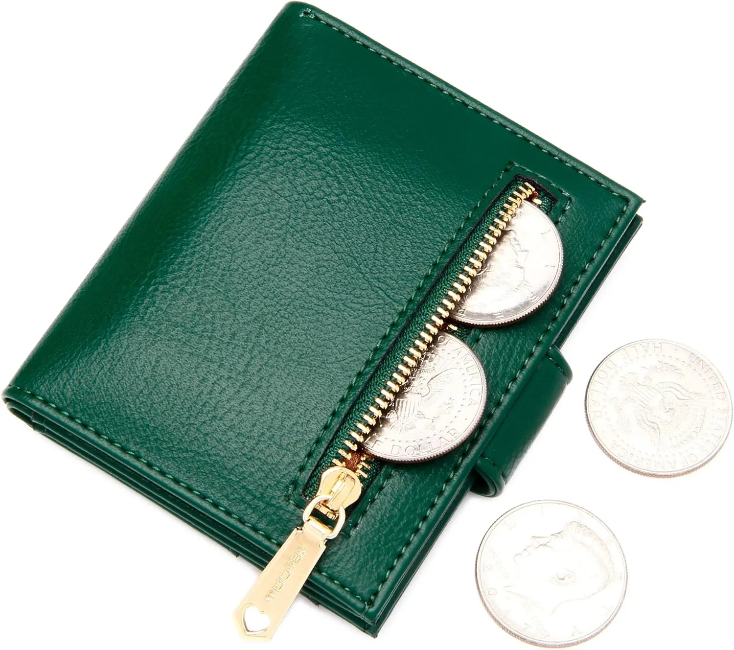 Badiya Small Wallets for Women Bifold Multi Card Case Wallet Slim Credit Card Holder with Zipper Coin Purse