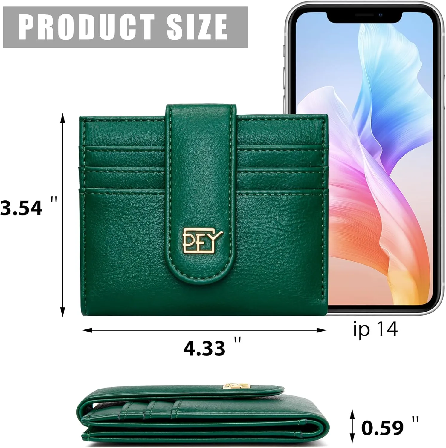 Badiya Small Wallets for Women Bifold Multi Card Case Wallet Slim Credit Card Holder with Zipper Coin Purse