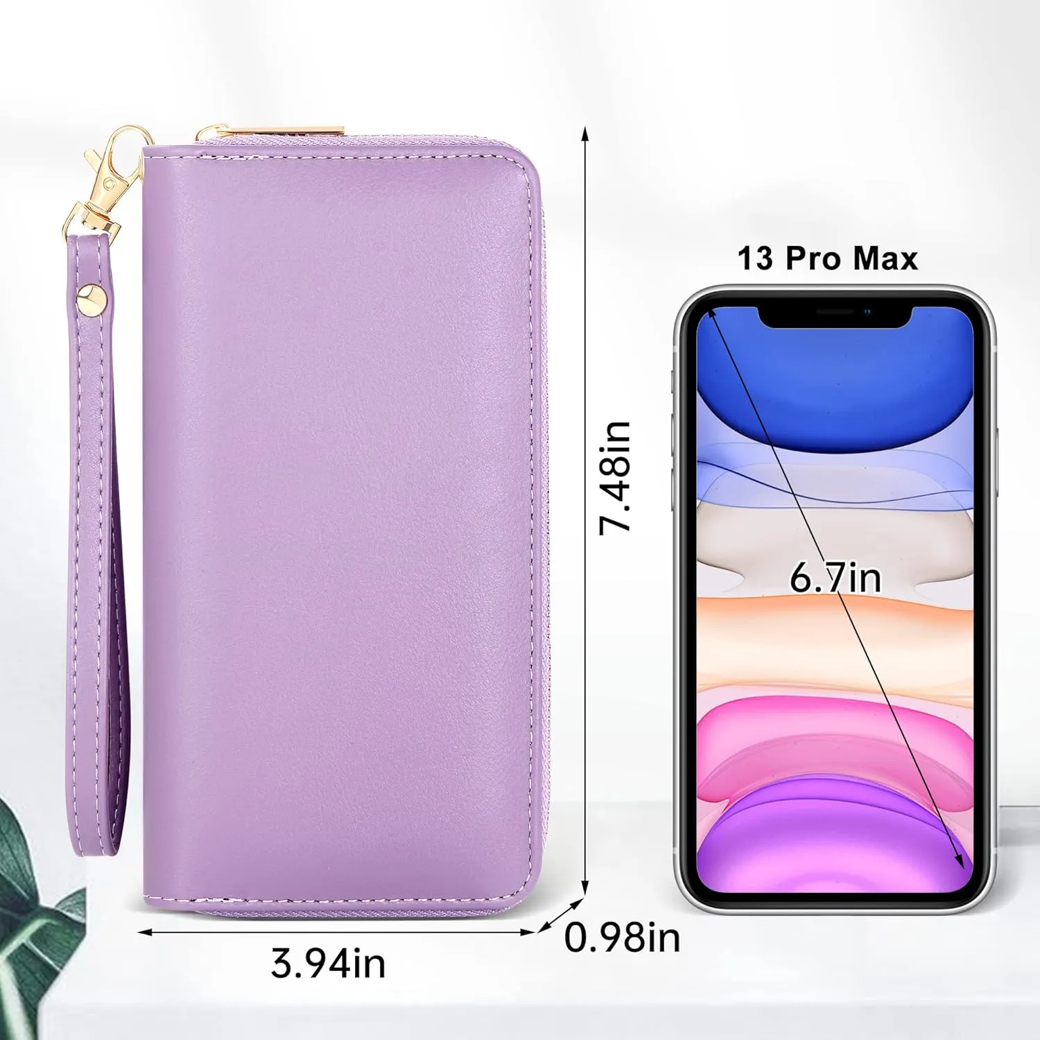 Badiya Womens Wallet Credit Card Holder RFlD Blocking Leather Zip Around Wallets Large Capacity Wristlet