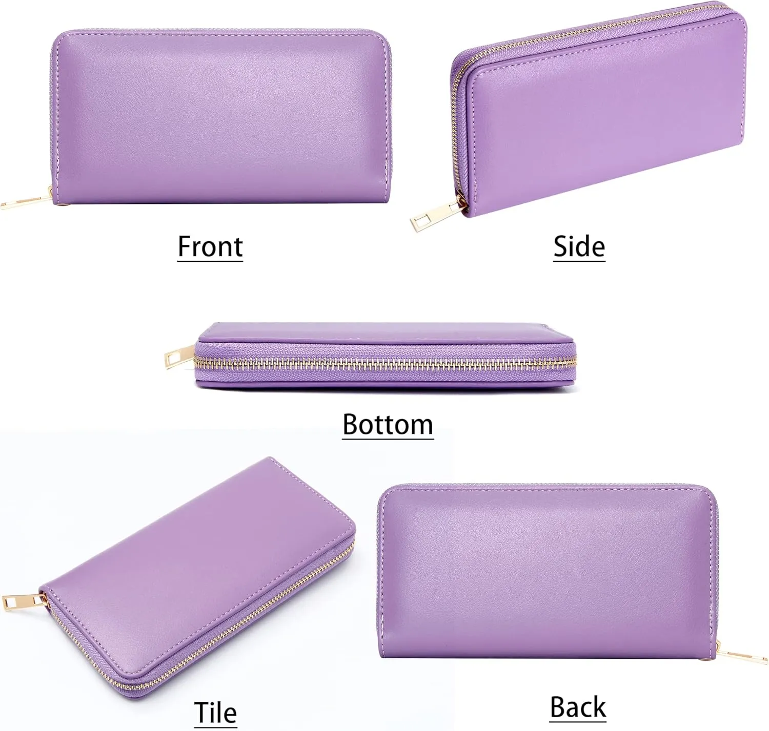 Badiya Womens Wallet Credit Card Holder RFlD Blocking Leather Zip Around Wallets Large Capacity Wristlet