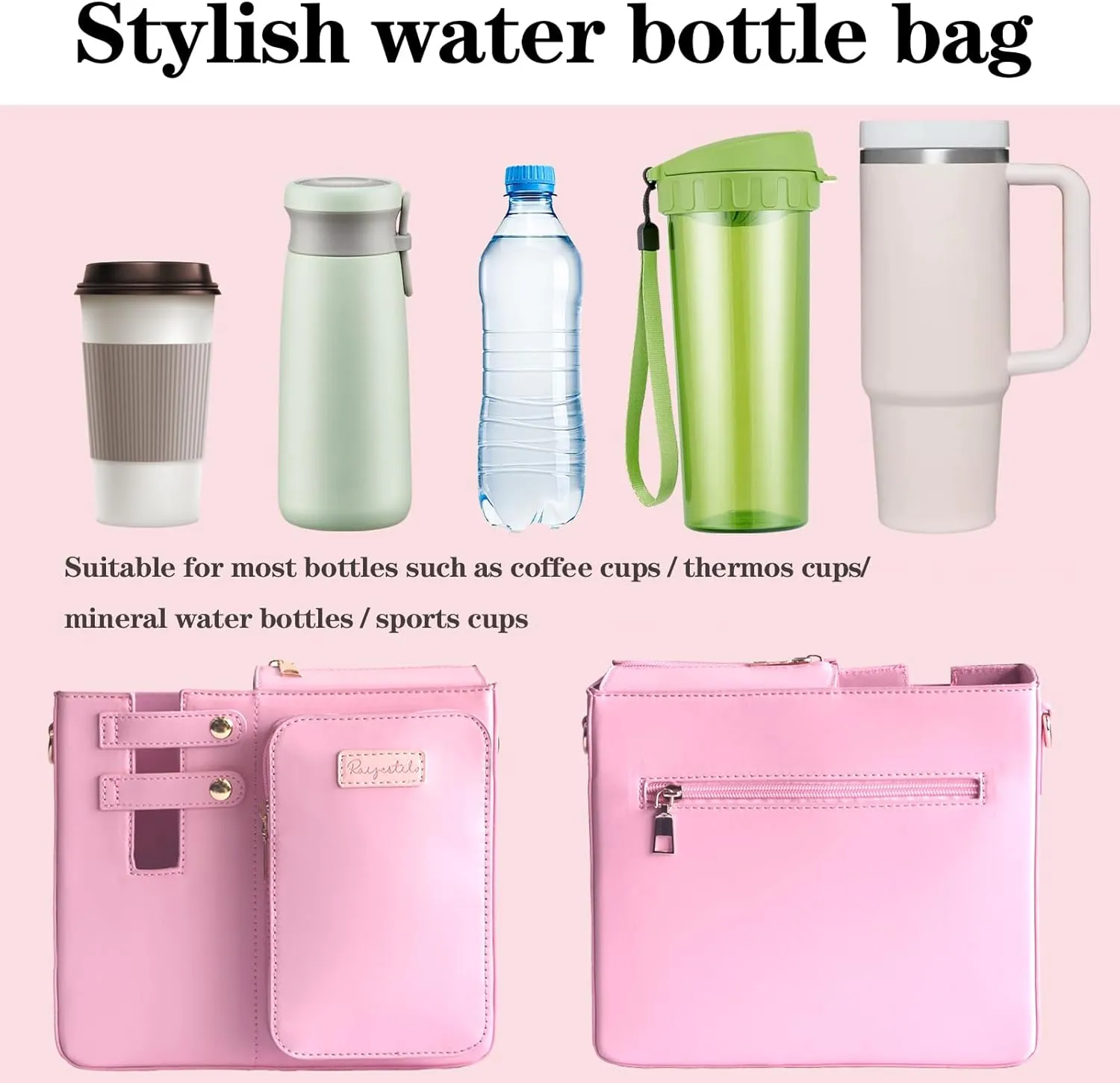 Bag Crossbody for Stanley Cup Purse, Water Bottle Bag Holder Crossbody with Stanley Cup, Adjustable Women Shoulder Strap Bag
