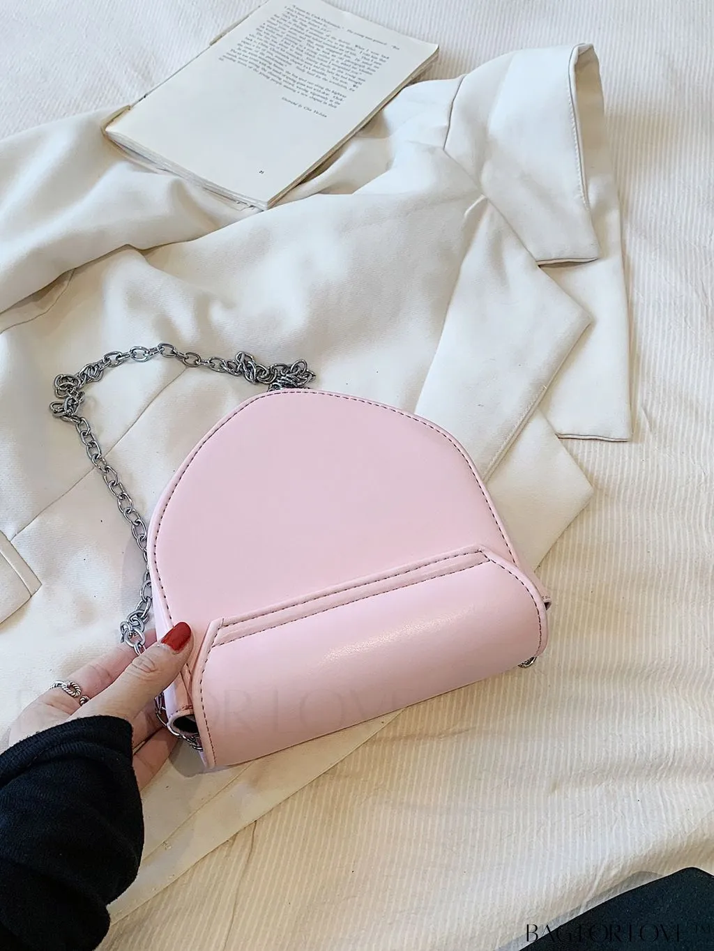 BagForLove - Compact Rhinestone-Embellished Flap Crossbody: Stylish and Chic