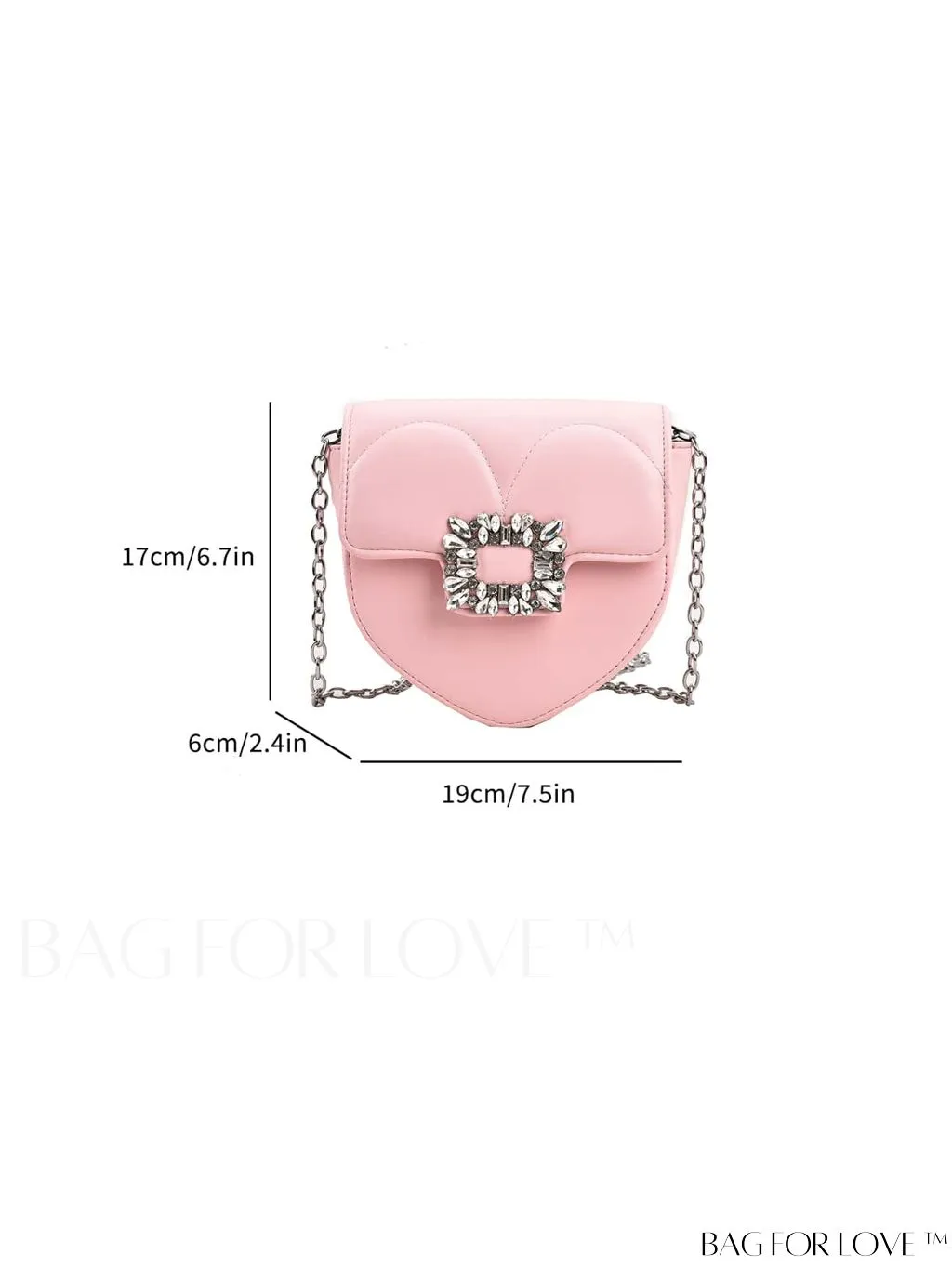 BagForLove - Compact Rhinestone-Embellished Flap Crossbody: Stylish and Chic