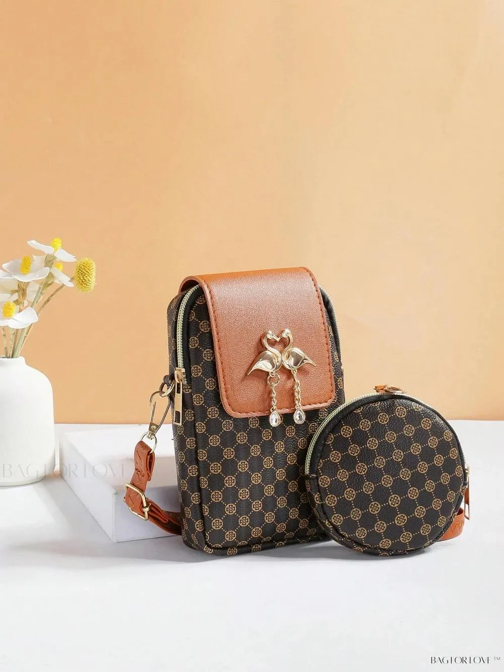 BagForLove - Fashionable Women's Hot Selling Double Swan Metal Embellished Tote