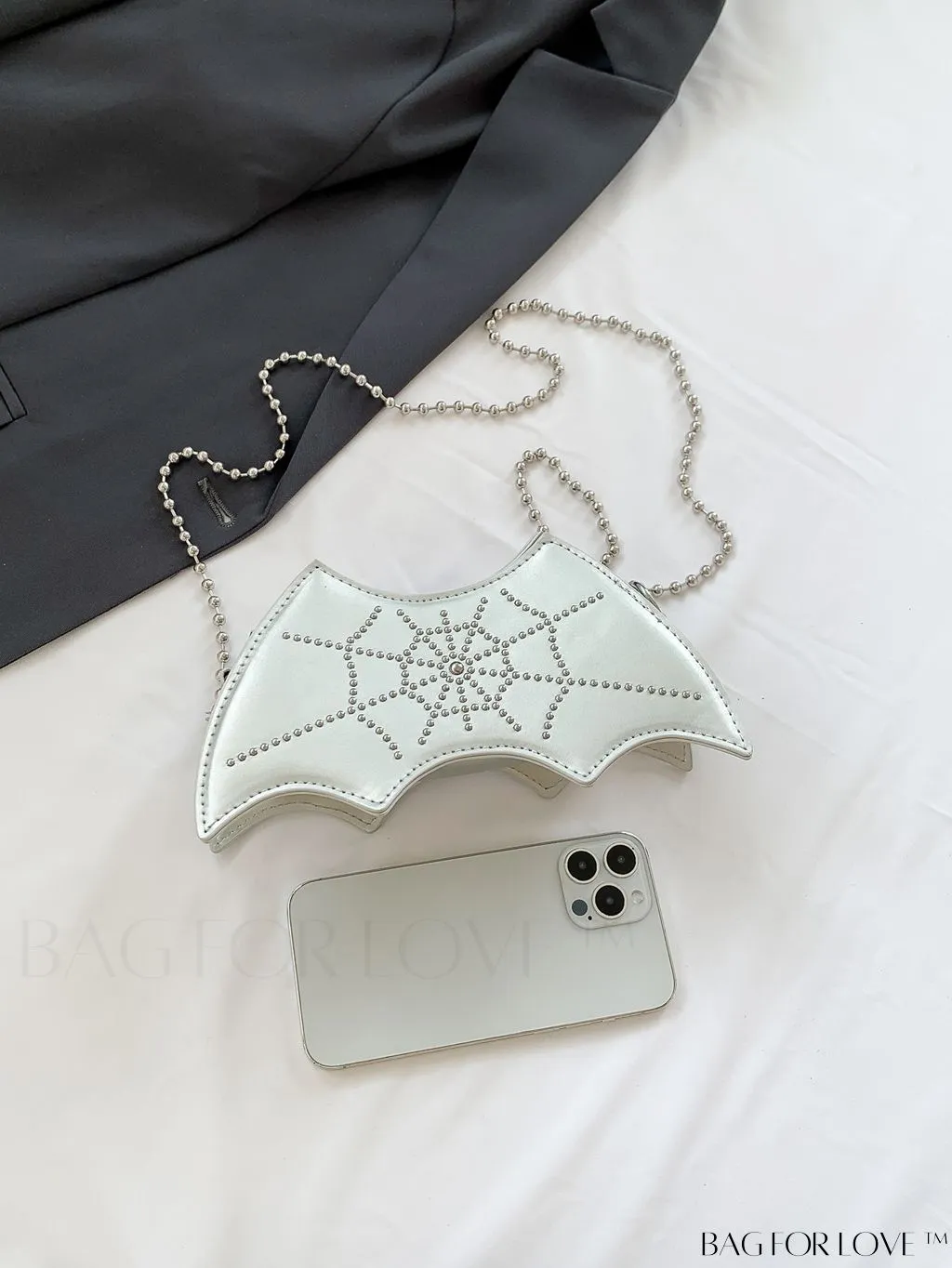 BagForLove - Stylish Bat Rivet-Embellished PU Crossbody Bag