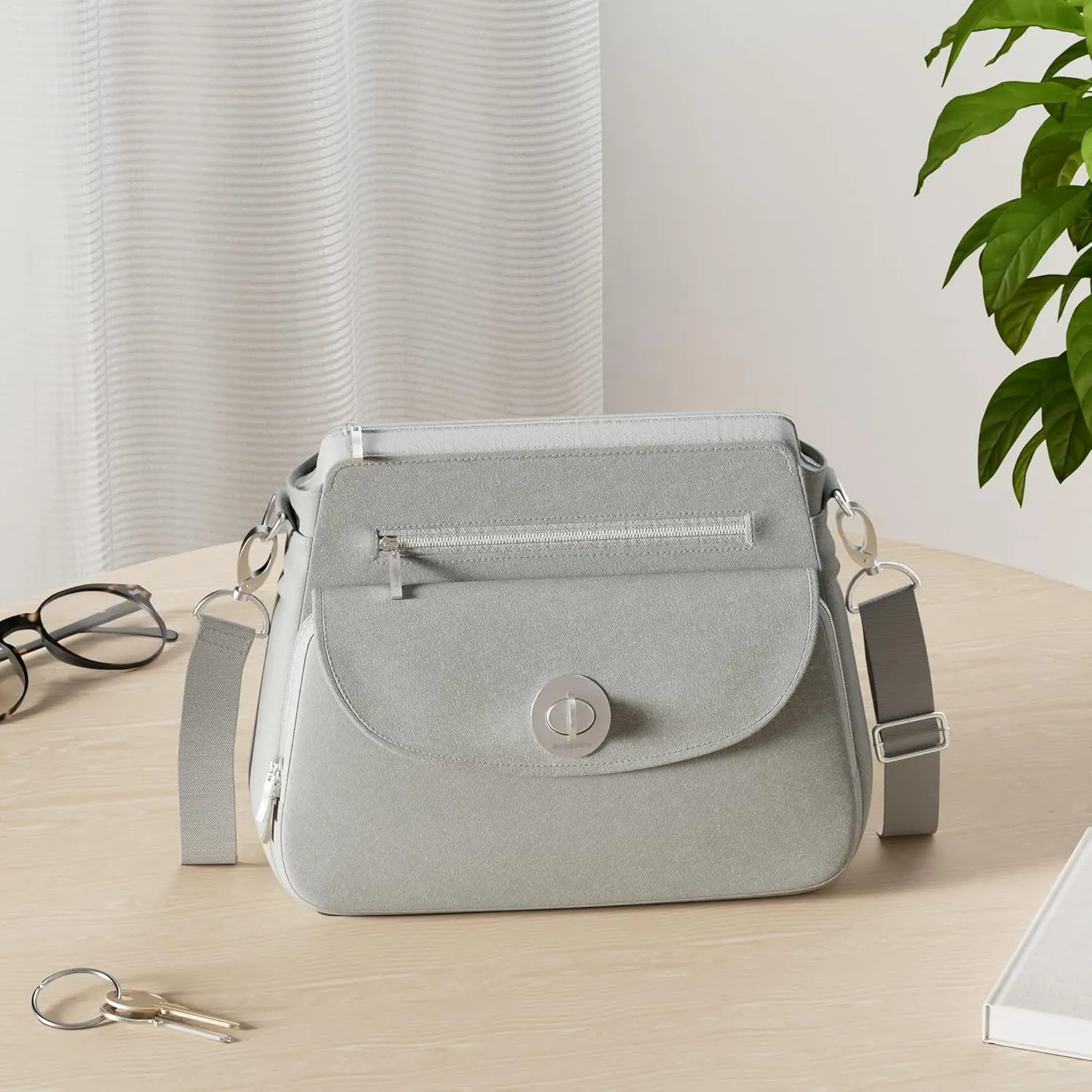 Baggallini Calais Crossbody Bags for Women 9.5"x7" Travel Handbag Purse w/RFID Front Wallet Lightweight Water-Resistant