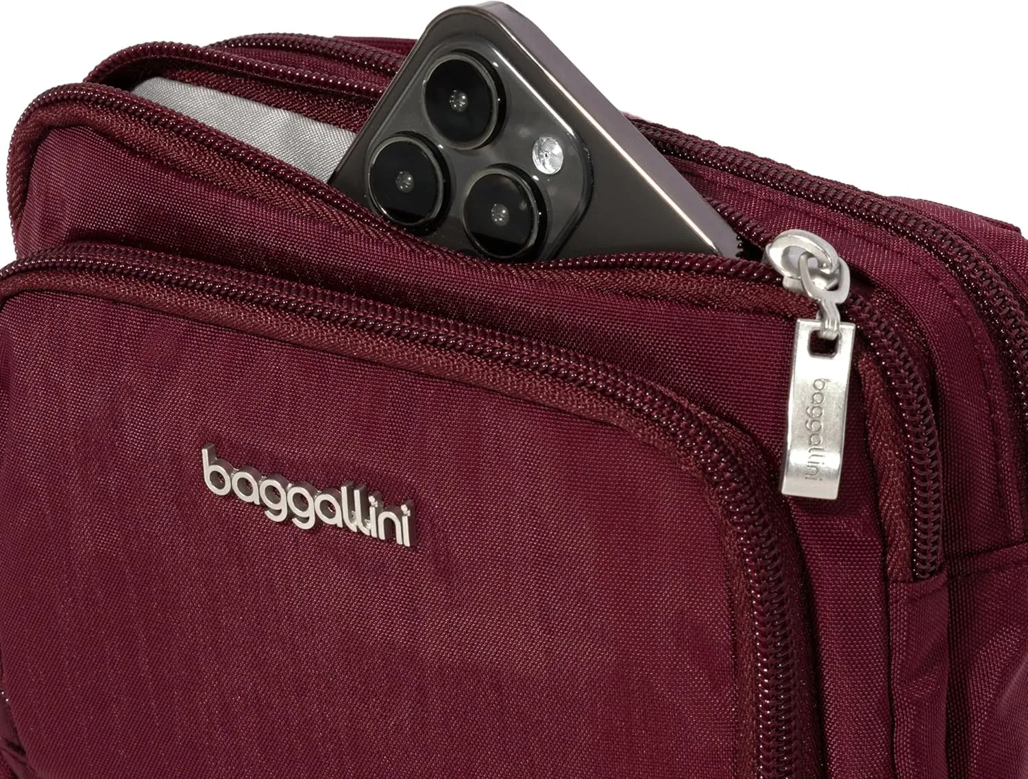 Baggallini Women Triple Zip Bag with Wallet