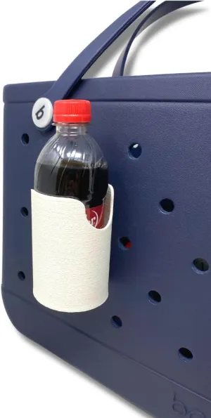 BAGLETS - Can Drink & Water Bottle Holder Charm Accessory Compatible with Bogg Bags - Keep Bottles or Drink Cans Handy with your Tote Bag - Fits Inside or Outside of the Bag – Made in USA - White