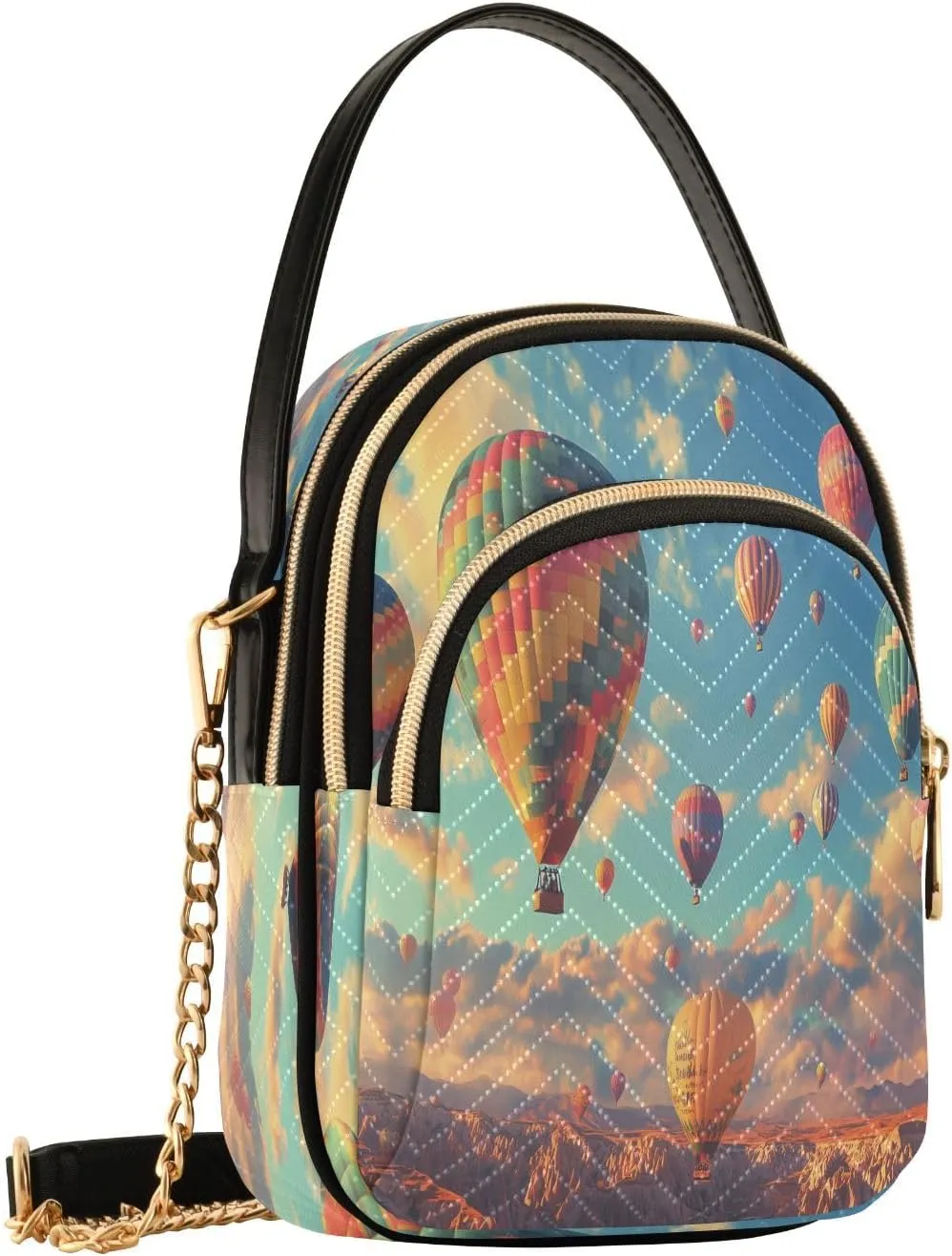 Balloon Flight Crossbody Bags for Women Shouler Handbags Travel Sling Bag Fanny Pack Phone Purse with Strap