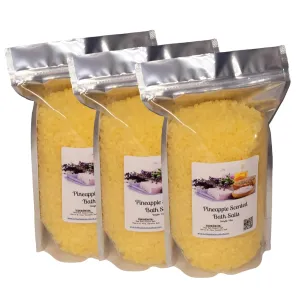 Bath Salts | 12lbs (3) 4lb Bags (192oz) | Pineapple Scent | Bathing | Body Care | Beauty | Relaxation | Spa