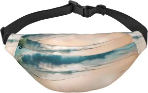 Beach Scenery Men'S And Women'S Waist Pack, Crossbody Bag With Adjustable Belt For Running, Traveling, Sports, Hiking