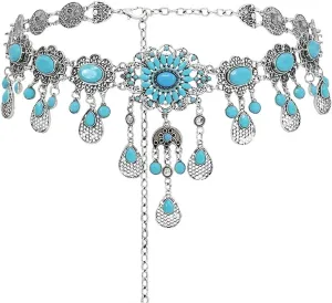 Beads Flower Coins Long Tassel Waist Belly Chains Vintage Dance Belts Gypsy Body Jewelry