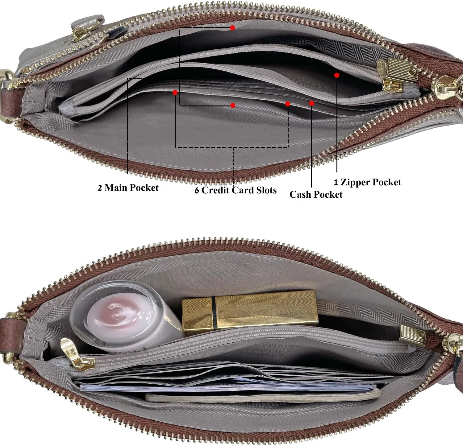 Beurlike Leather Wristlet Wallet Clutch Purses For Women Small Crossbody Phone Bags