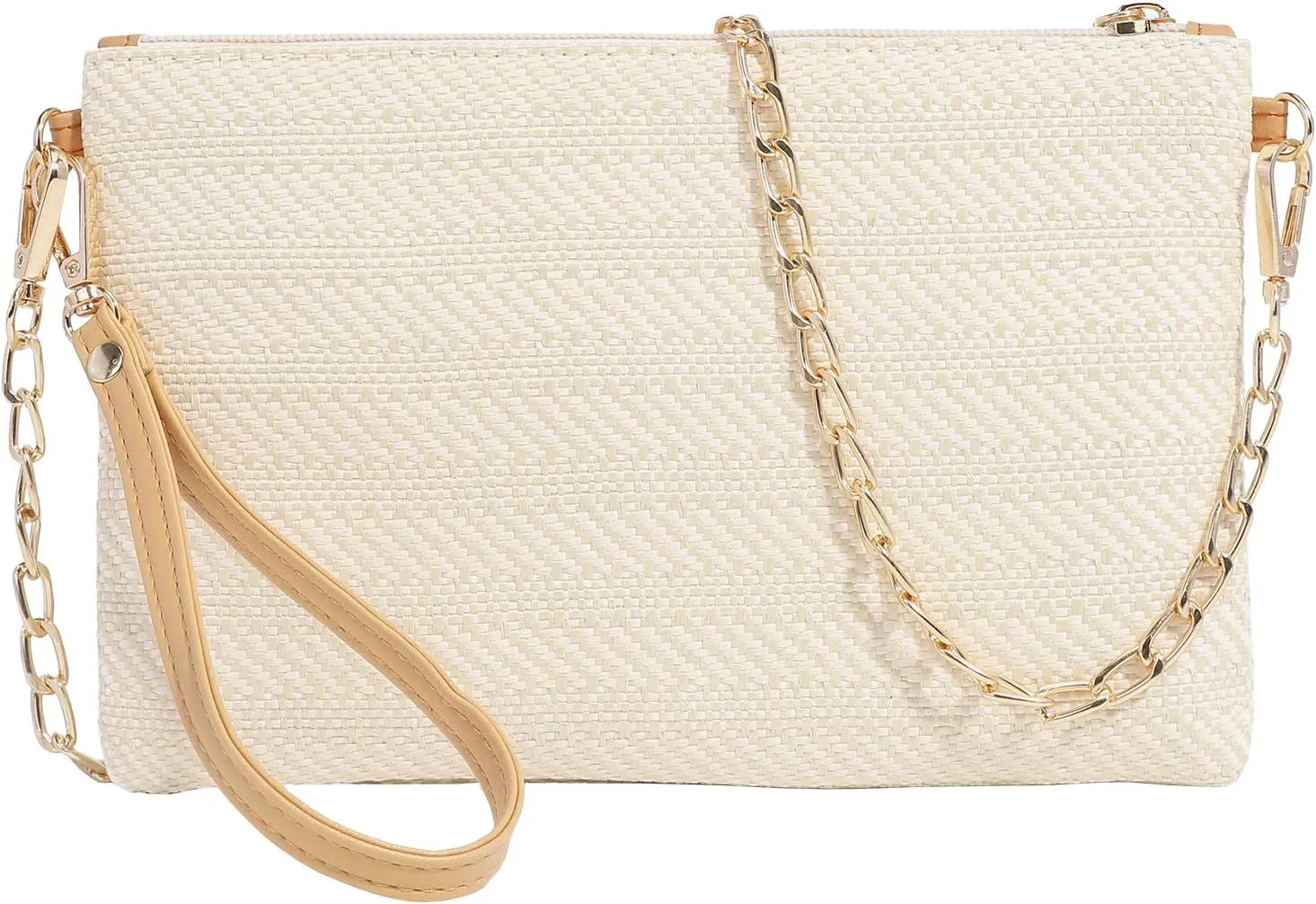 Beurlike Straw Clutch Purses for Women Beach Wristlet Wallet Small Cross body bag for Girls