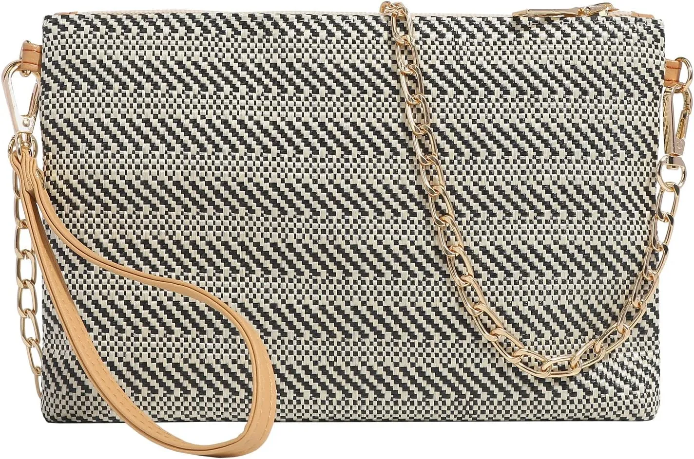 Beurlike Straw Clutch Purses for Women Beach Wristlet Wallet Small Cross body bag for Girls