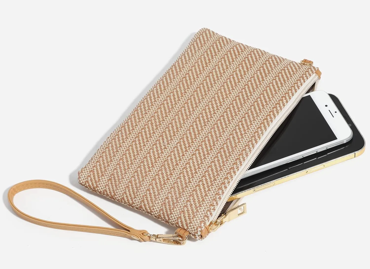 Beurlike Straw Clutch Purses for Women Beach Wristlet Wallet Small Cross body bag for Girls