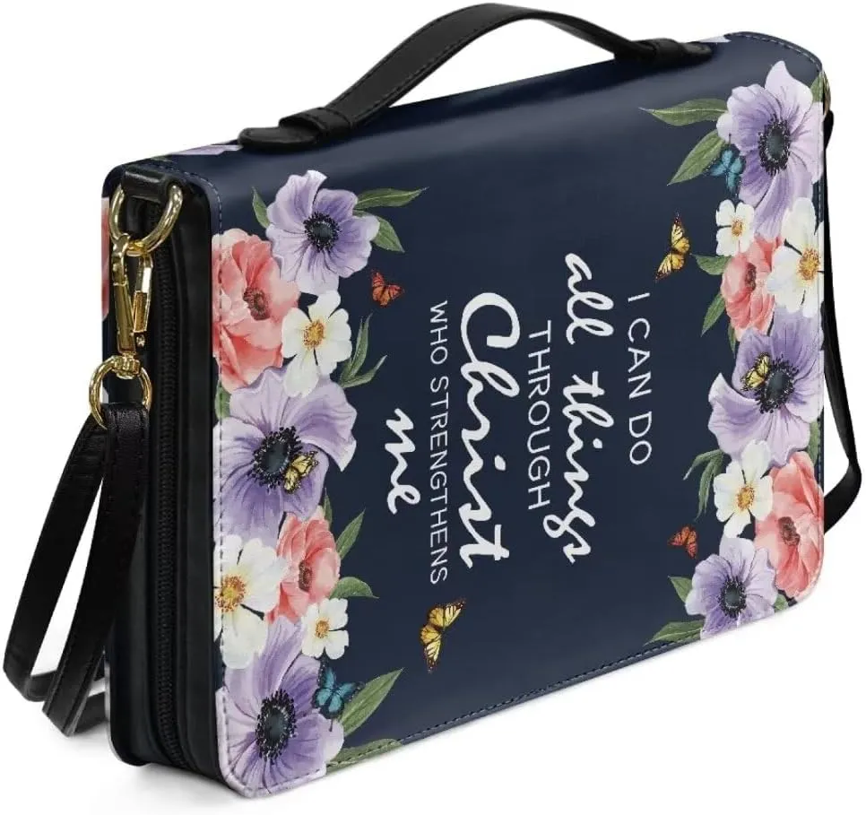 Bible Covers Bible Cover Case Large Capacity Carrying Case Bag with Multi Slots Strap for Women