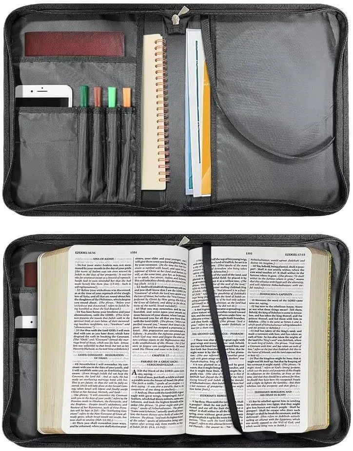 Bible Covers Bible Cover Case Large Capacity Carrying Case Bag with Multi Slots Strap for Women