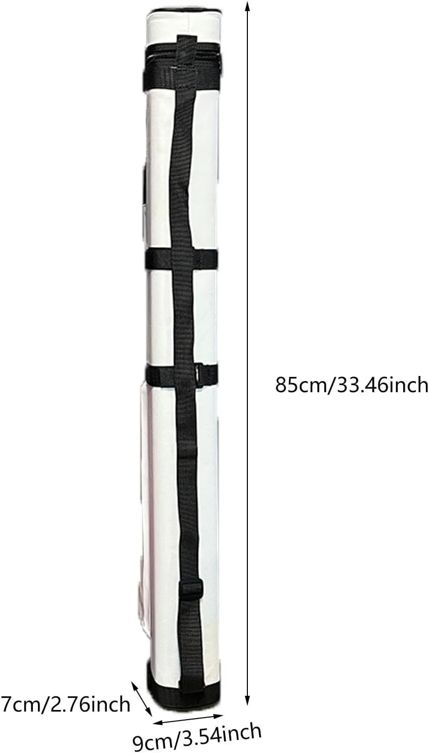 Billiard Pool Cue Stick Case Snooker Cue Storage Pouch 1/2 Cue Case with External Pocket Pouch Protector Carry Bag