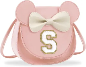 Birthday Gifts for 2 3 4 5 6 7 8 9 10 Year Old Girls, Toddler Kids Purse Little Girl Mouse Ear Bow Personalized Initial Purse
