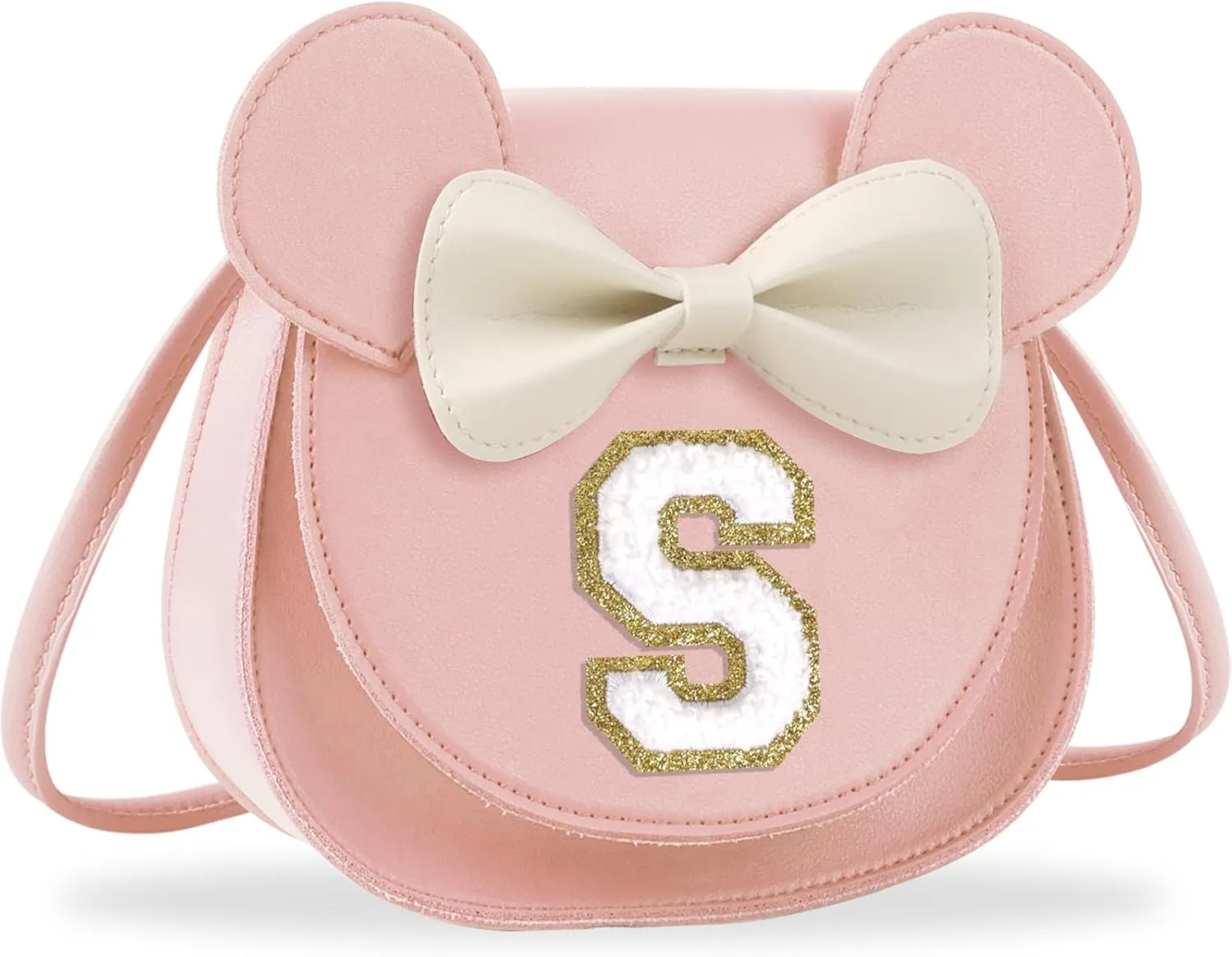 Birthday Gifts for 2 3 4 5 6 7 8 9 10 Year Old Girls, Toddler Kids Purse Little Girl Mouse Ear Bow Personalized Initial Purse
