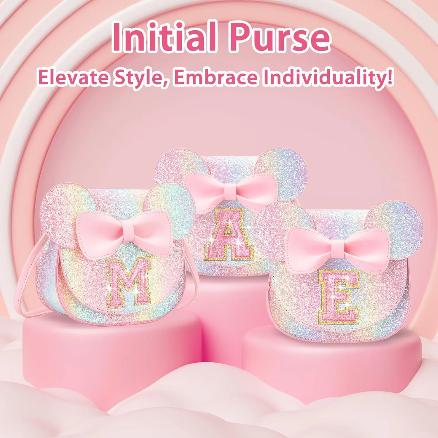 Birthday Gifts for 3 4 5 6 7 8 Year old Girl Initial Toddler Girls Purse Kids Purse for Girls Toddler Girl Gifts Stuff