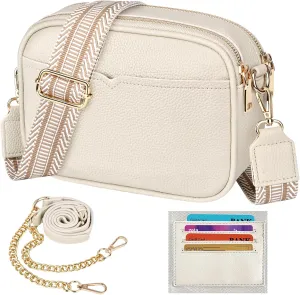 BKNOOU Small Crossbody Bags for Women Trendy Crossbody Purses for Ladies PU Leather Shoulder Handbags with 2 Style Strap