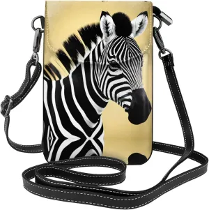 Black and white zebra Women's crossbody bag, crossbody phone bag, tassel wallet with shoulder strap, best gift for women.