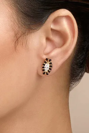 Black Beads Embellished Studs