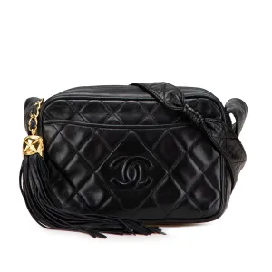 Black Chanel Mini CC Lambskin Tassel Camera Bag