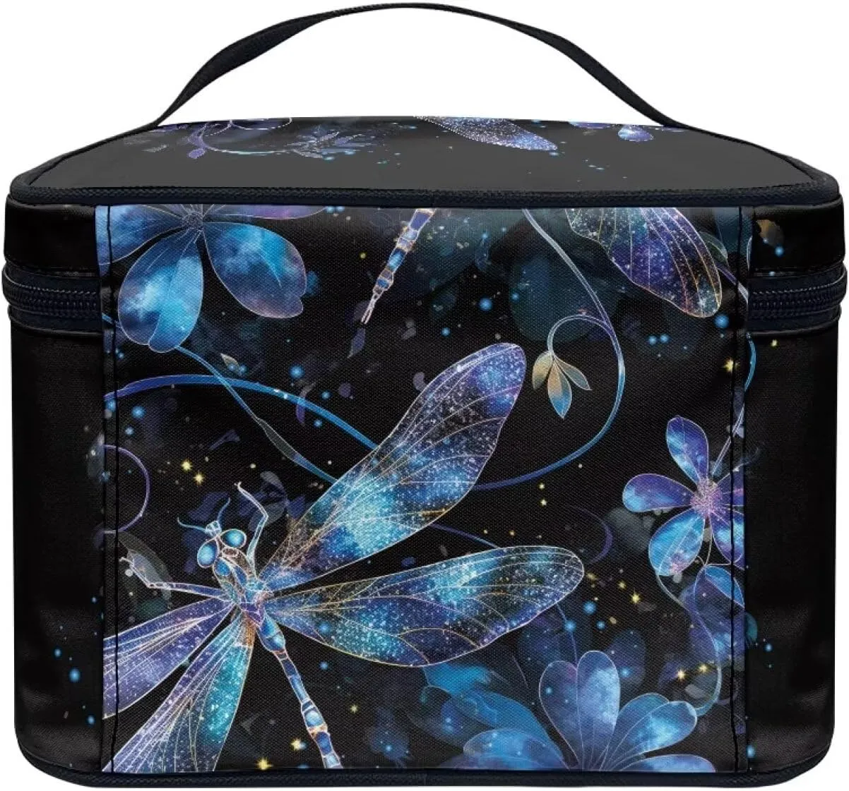 Blue Dragonfly Travel Cosmetic Bags for Women Portable Toiletry Organizer Bag Makeup Bag Coin Purse Lipstick Cosmetic Accessories Organizer Large Travel Kit Storage Pouch