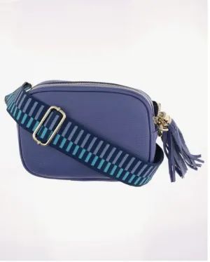 Blue Leather Crossbody Bag