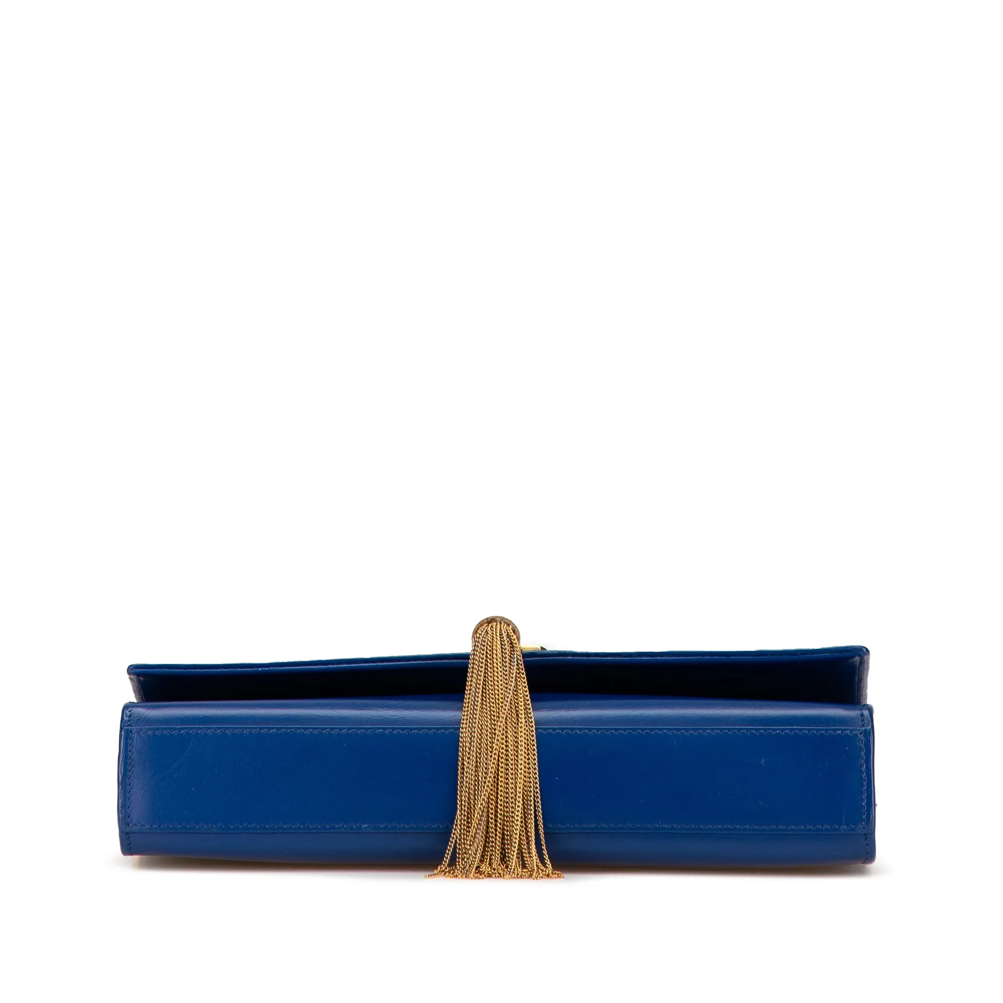 Blue Saint Laurent Medium Smooth Calfskin Monogram Kate Tassel Crossbody