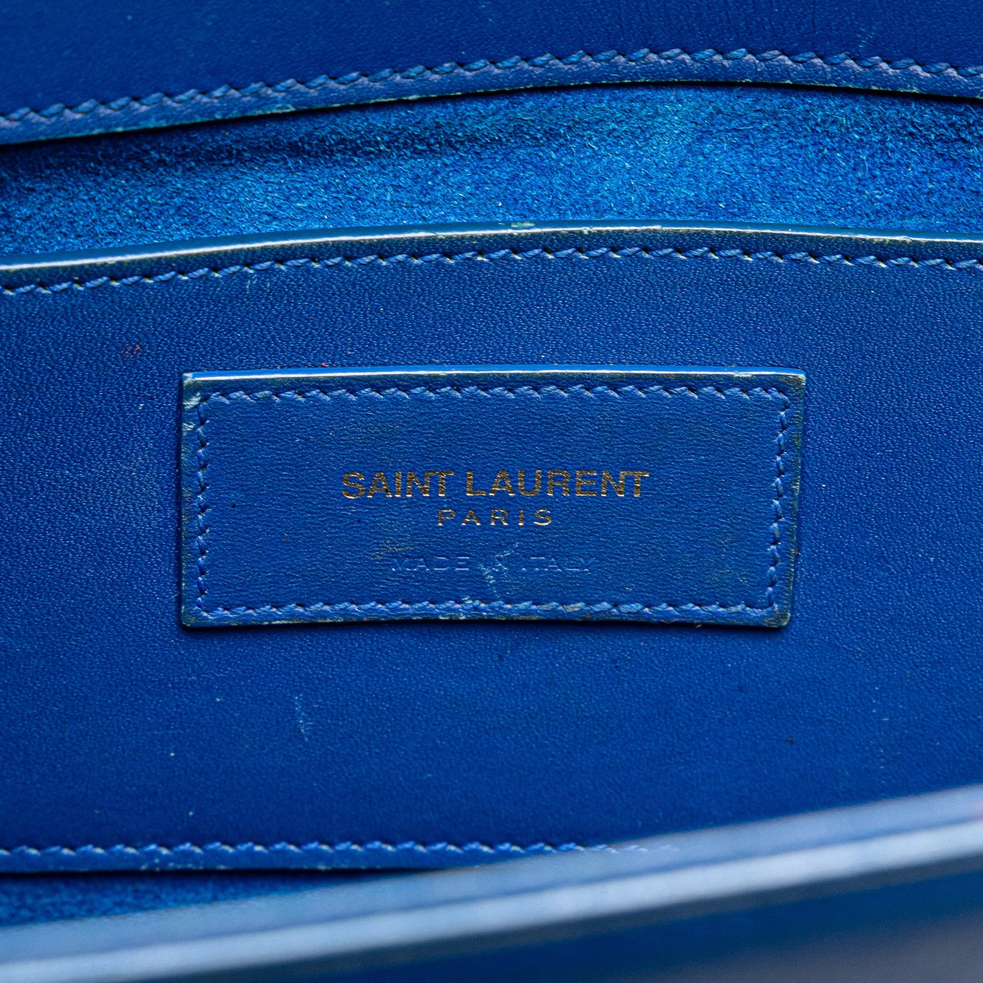 Blue Saint Laurent Medium Smooth Calfskin Monogram Kate Tassel Crossbody