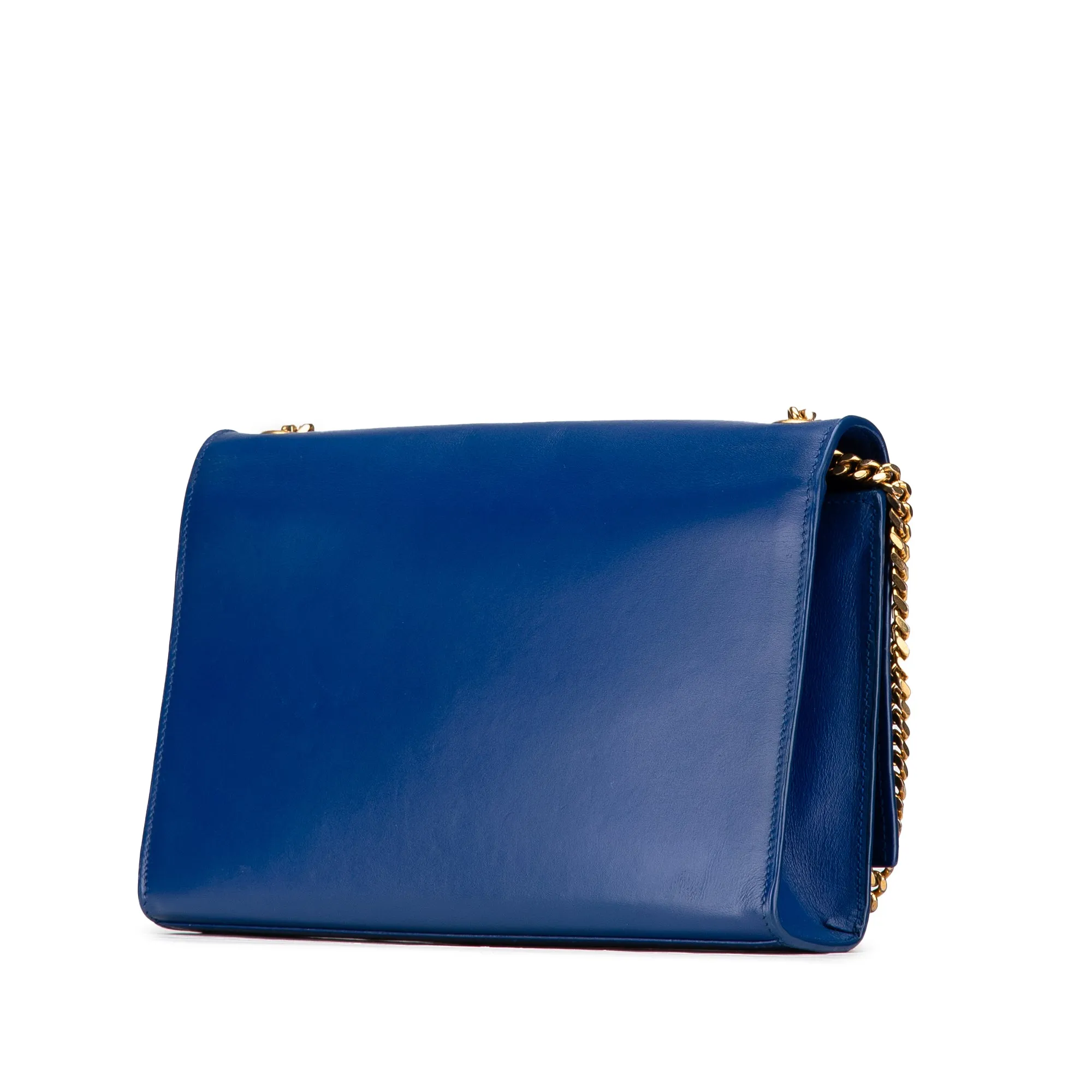 Blue Saint Laurent Medium Smooth Calfskin Monogram Kate Tassel Crossbody