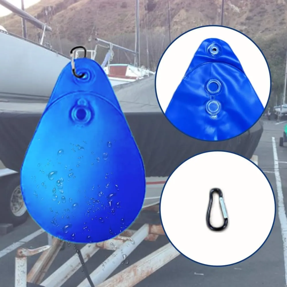 Boat Cover Water Bag with Hook, Marine Mooring Hanging Pouch Kit Boat Accessories, Windproof Winterizing Weight Waterbags, Blue, 8 Pcs