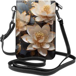 Bohemian Golden Lotus Women's crossbody bag, crossbody phone bag, tassel wallet with shoulder strap, best gift for women.